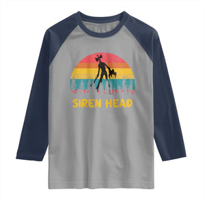 Siren Head Raglan Shirt Retro Supernatural Cryptid Horror Monster TS11 Sport Gray Navy Print Your Wear