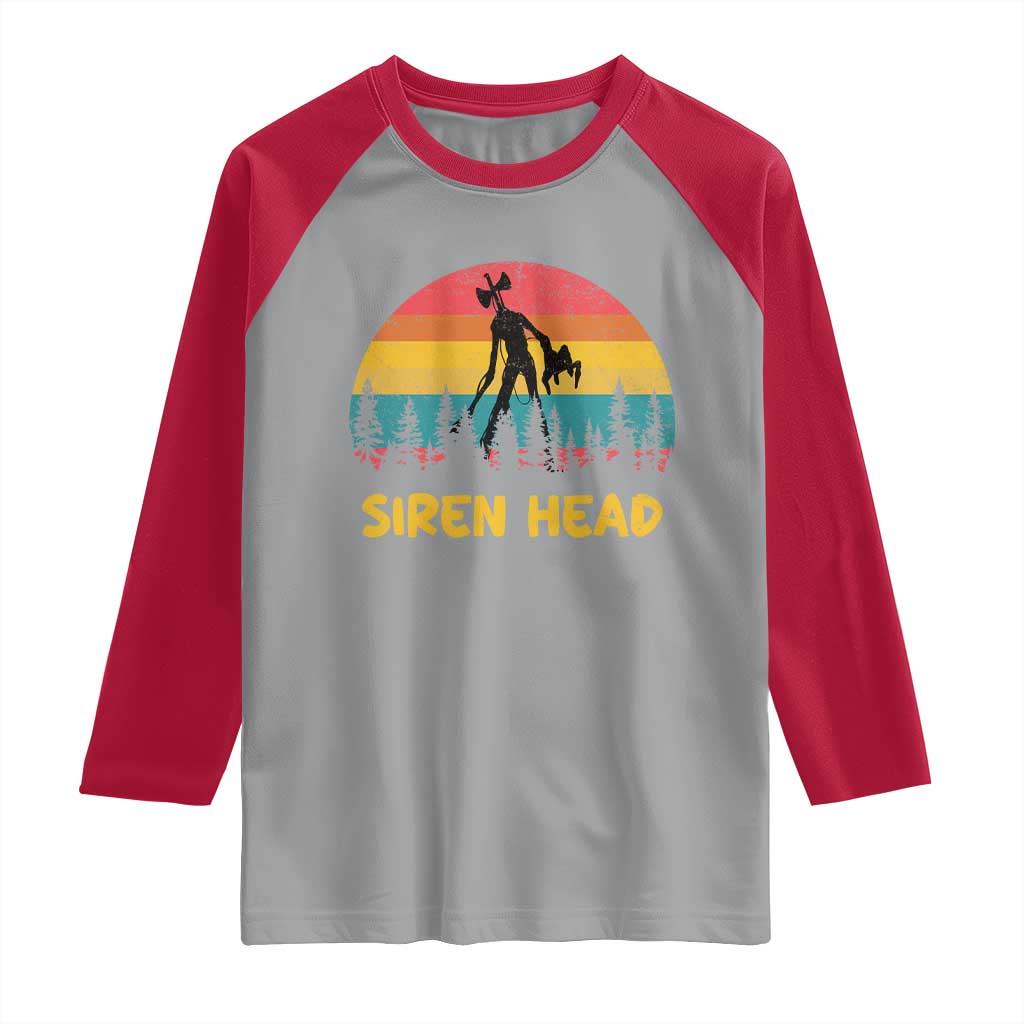Siren Head Raglan Shirt Retro Supernatural Cryptid Horror Monster TS11 Sport Gray Red Print Your Wear