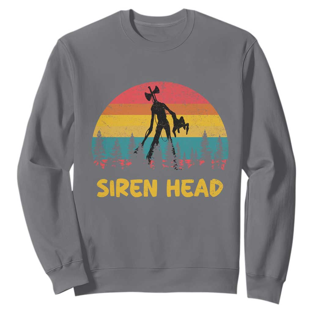 Siren Head Sweatshirt Retro Supernatural Cryptid Horror Monster TS11 Charcoal Print Your Wear