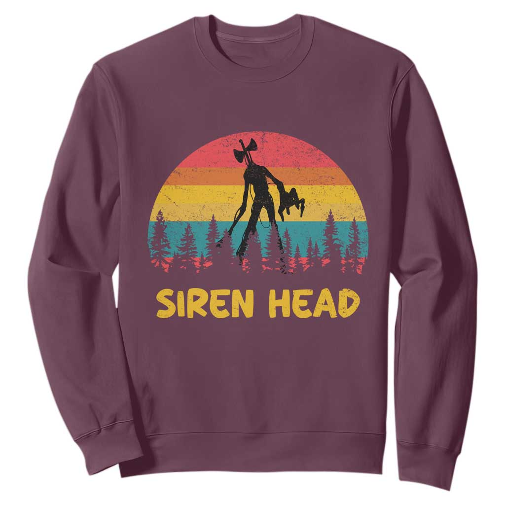 Siren Head Sweatshirt Retro Supernatural Cryptid Horror Monster TS11 Maroon Print Your Wear