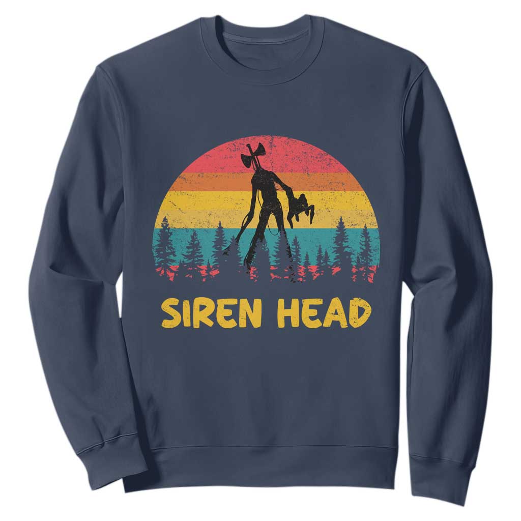 Siren Head Sweatshirt Retro Supernatural Cryptid Horror Monster TS11 Navy Print Your Wear