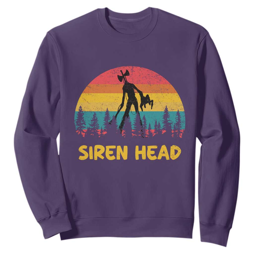 Siren Head Sweatshirt Retro Supernatural Cryptid Horror Monster TS11 Purple Print Your Wear