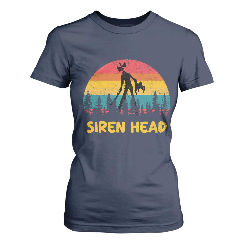 Siren Head T Shirt For Women Retro Supernatural Cryptid Horror Monster TS11 Navy Print Your Wear