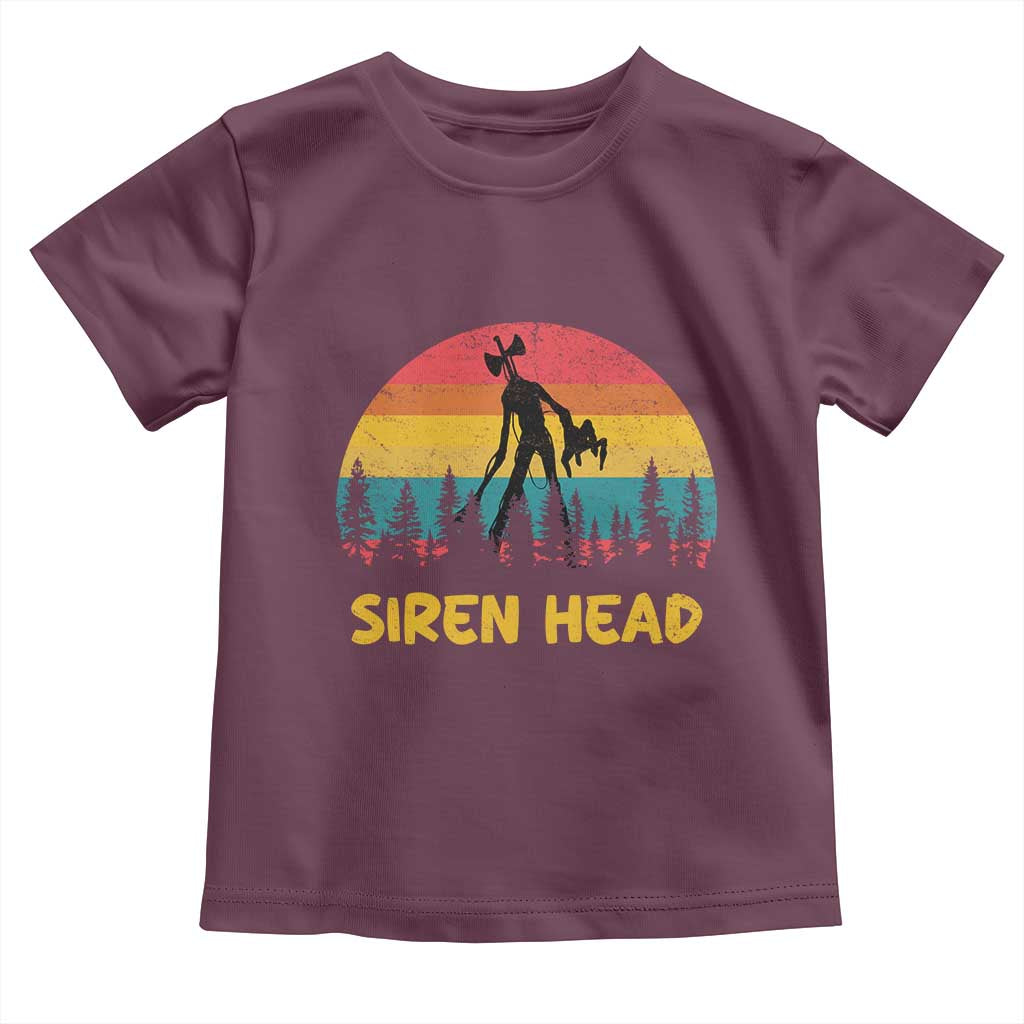 Siren Head Toddler T Shirt Retro Supernatural Cryptid Horror Monster TS11 Maroon Print Your Wear
