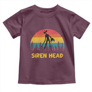 Siren Head Toddler T Shirt Retro Supernatural Cryptid Horror Monster TS11 Maroon Print Your Wear
