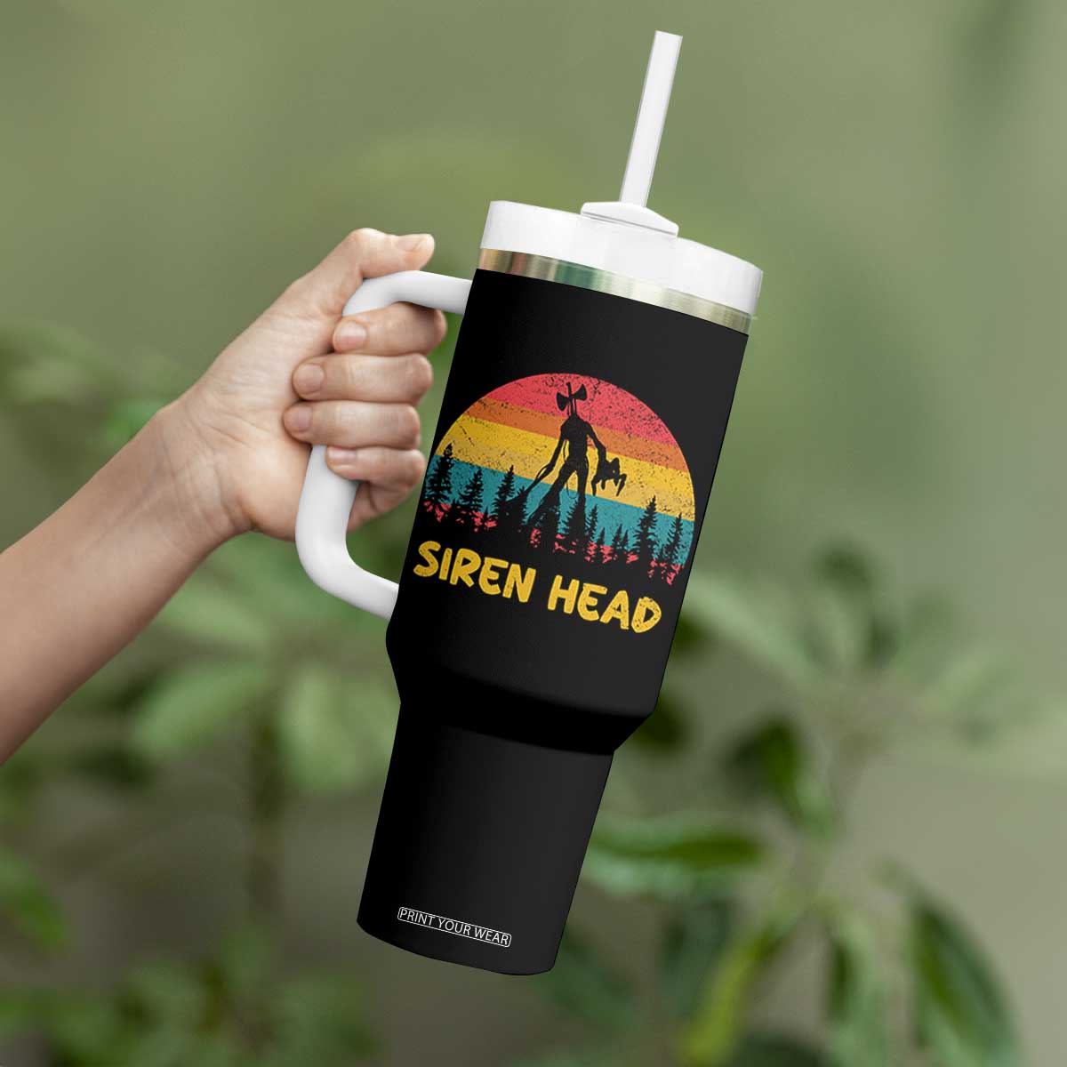 Siren Head Tumbler With Handle Retro Supernatural Cryptid Horror Monster TS11 Print Your Wear