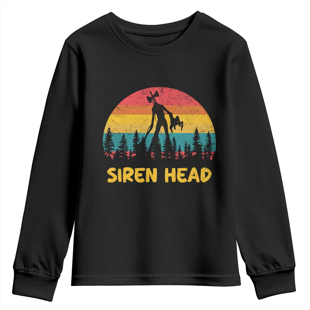 Siren Head Youth Sweatshirt Retro Supernatural Cryptid Horror Monster TS11 Black Print Your Wear