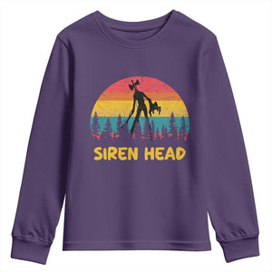 Siren Head Youth Sweatshirt Retro Supernatural Cryptid Horror Monster TS11 Purple Print Your Wear