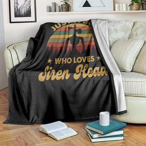 Funny Just A Boy Who Loves Siren Head Throw Blanket Supernatural Cryptid Retro Monster - Print Your Wear