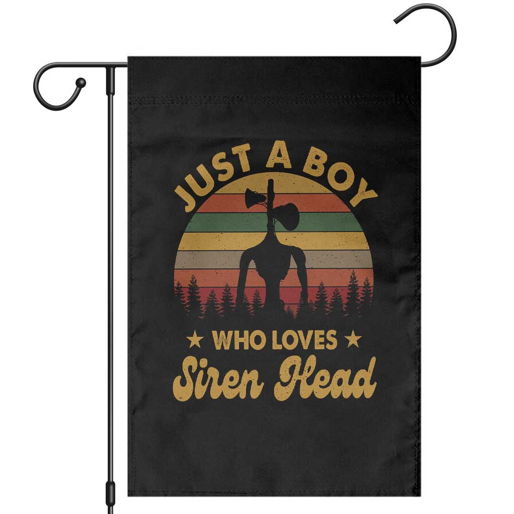 Funny Just A Boy Who Loves Siren Head Garden Flag Supernatural Cryptid Retro Monster TS11 Black Print Your Wear