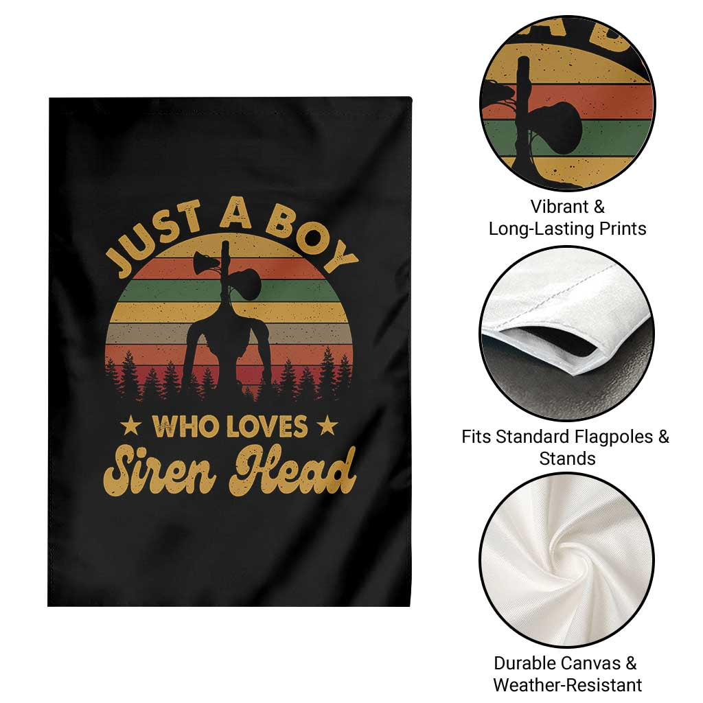 Funny Just A Boy Who Loves Siren Head Garden Flag Supernatural Cryptid Retro Monster TS11 Print Your Wear