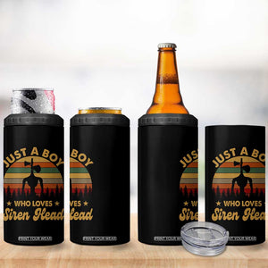 Funny Just A Boy Who Loves Siren Head 4 in 1 Can Cooler Tumbler Supernatural Cryptid Retro Monster TS11 Print Your Wear