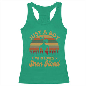 Funny Just A Boy Who Loves Siren Head Racerback Tank Top Supernatural Cryptid Retro Monster TS11 Irish Green Print Your Wear