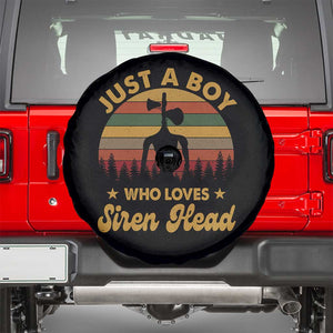 Funny Just A Boy Who Loves Siren Head Spare Tire Cover Supernatural Cryptid Retro Monster TS11 Black Print Your Wear