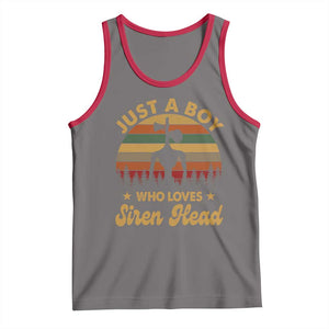 Funny Just A Boy Who Loves Siren Head Tank Top Supernatural Cryptid Retro Monster TS11 Deep Heather Red Print Your Wear