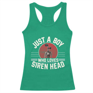 Funny Just A Boy Who Loves Siren Head Racerback Tank Top Supernatural Cryptid Monster TS11 Irish Green Print Your Wear
