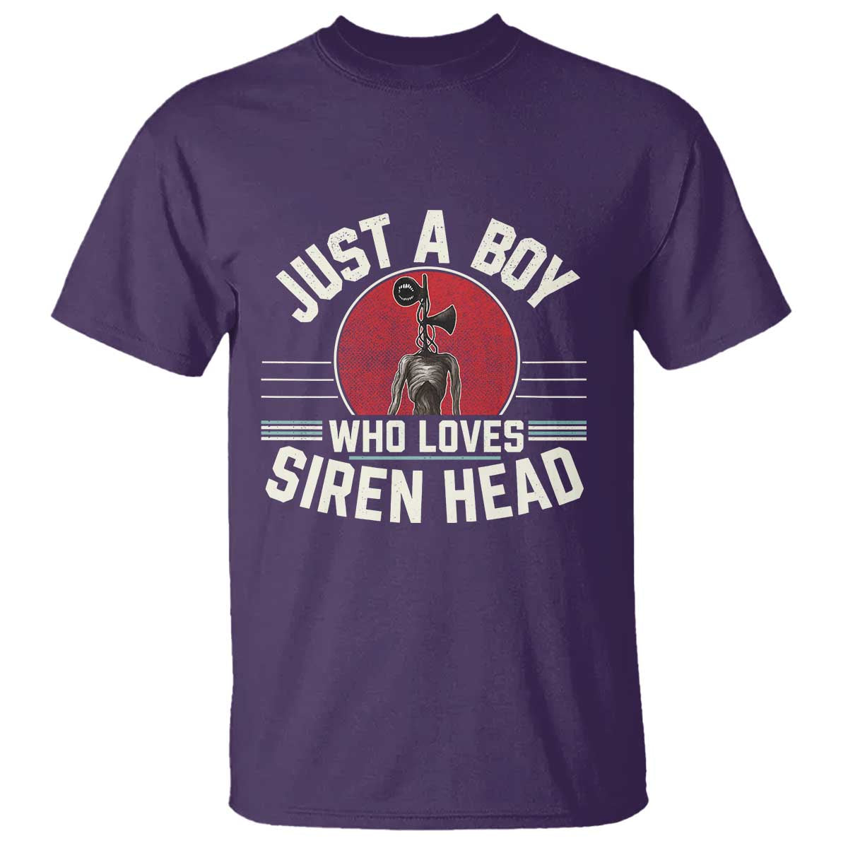 Funny Just A Boy Who Loves Siren Head T Shirt Supernatural Cryptid Monster TS11 Purple Print Your Wear