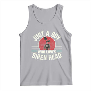 Funny Just A Boy Who Loves Siren Head Tank Top Supernatural Cryptid Monster TS11 Athletic Heather Print Your Wear