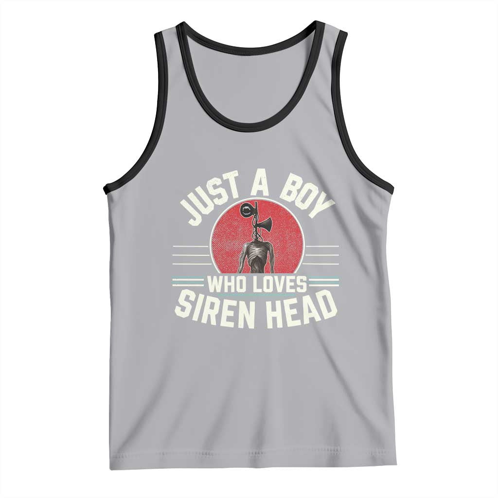 Funny Just A Boy Who Loves Siren Head Tank Top Supernatural Cryptid Monster TS11 Athletic Heather Black Print Your Wear