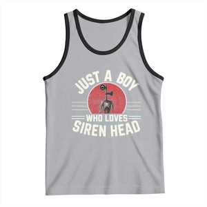 Funny Just A Boy Who Loves Siren Head Tank Top Supernatural Cryptid Monster TS11 Athletic Heather Black Print Your Wear
