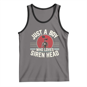 Funny Just A Boy Who Loves Siren Head Tank Top Supernatural Cryptid Monster TS11 Deep Heather Black Print Your Wear