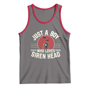 Funny Just A Boy Who Loves Siren Head Tank Top Supernatural Cryptid Monster TS11 Deep Heather Red Print Your Wear