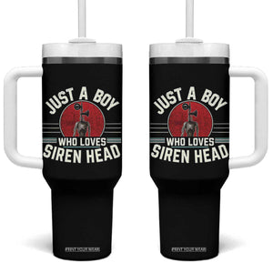 Funny Just A Boy Who Loves Siren Head Tumbler With Handle Supernatural Cryptid Monster TS11 One Size: 40 oz Black Print Your Wear