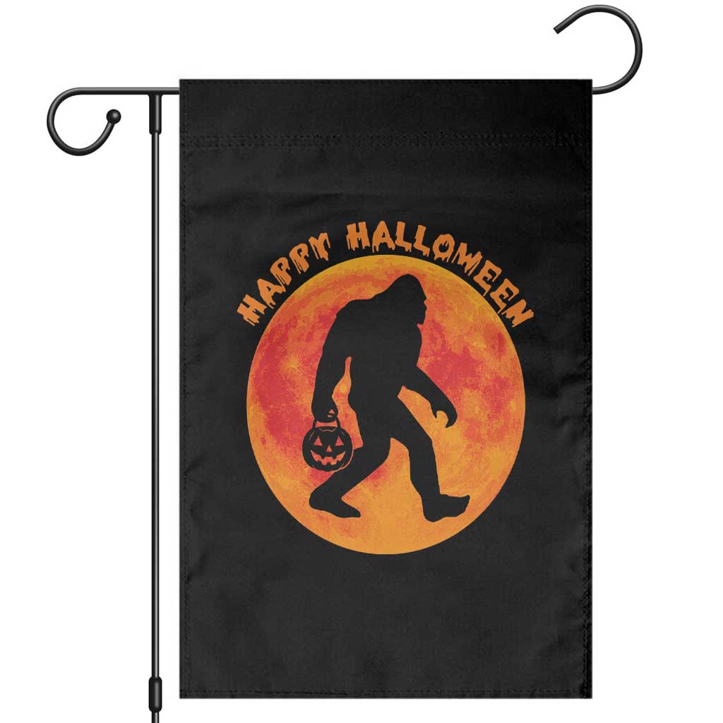 Funny Halloween Bigfoot Garden Flag Sasquatch Full Moon Jack O Lantern TS11 Black Print Your Wear