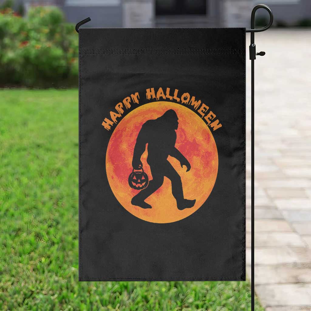 Funny Halloween Bigfoot Garden Flag Sasquatch Full Moon Jack O Lantern TS11 Print Your Wear
