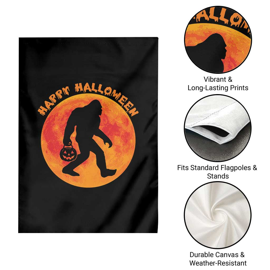 Funny Halloween Bigfoot Garden Flag Sasquatch Full Moon Jack O Lantern TS11 Print Your Wear