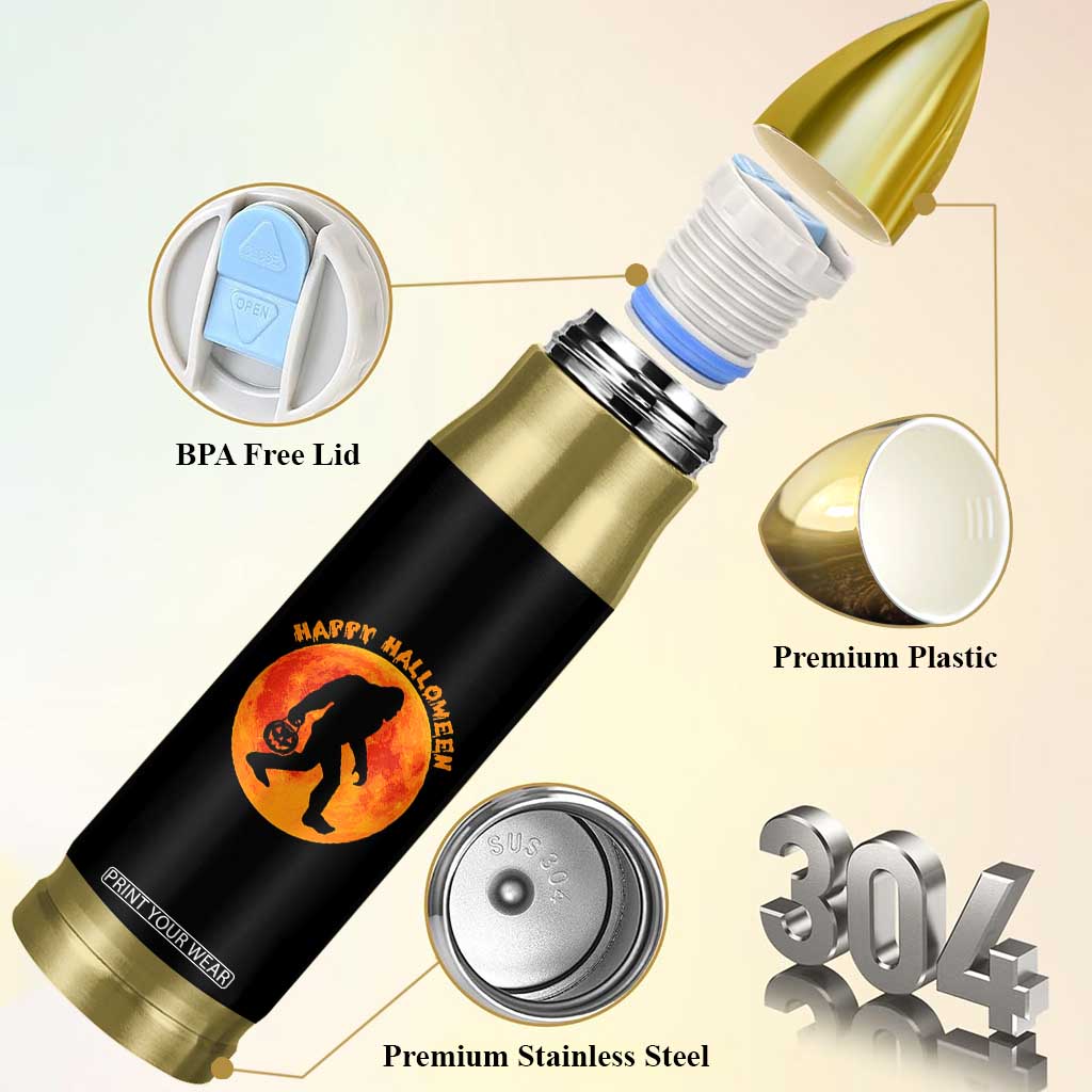 Funny Halloween Bigfoot Bullet Tumbler Sasquatch Full Moon Jack O Lantern TS11 Print Your Wear