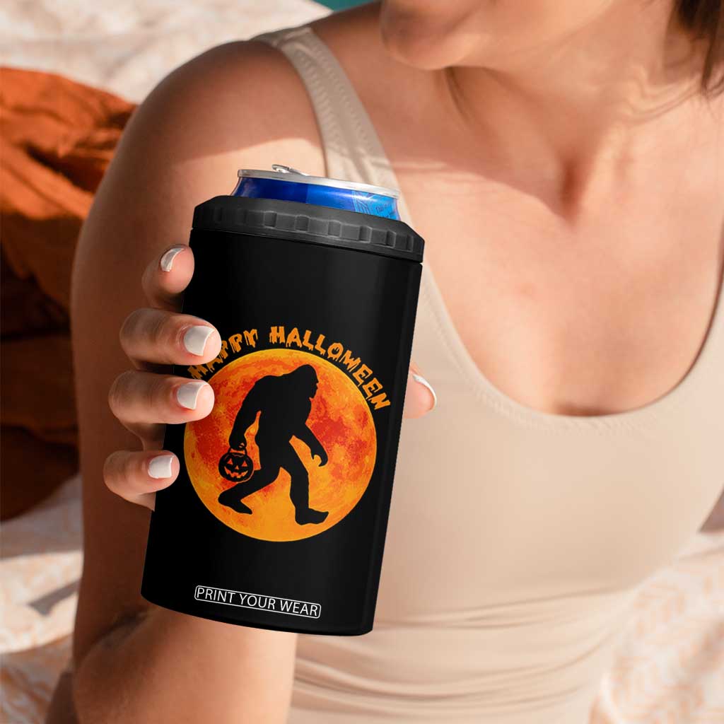 Funny Halloween Bigfoot 4 in 1 Can Cooler Tumbler Sasquatch Full Moon Jack O Lantern TS11 Print Your Wear