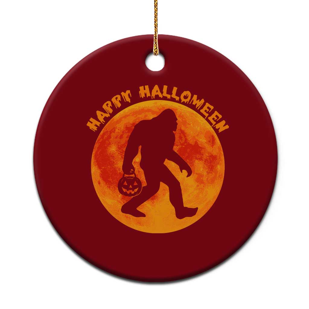 Funny Halloween Bigfoot Ceramic Ornament Sasquatch Full Moon Jack O Lantern TS11 1pc Red Print Your Wear