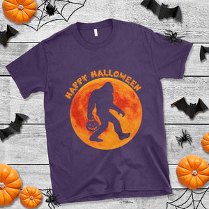Funny Halloween Bigfoot T Shirt Sasquatch Full Moon Jack O Lantern TS11 Purple Print Your Wear
