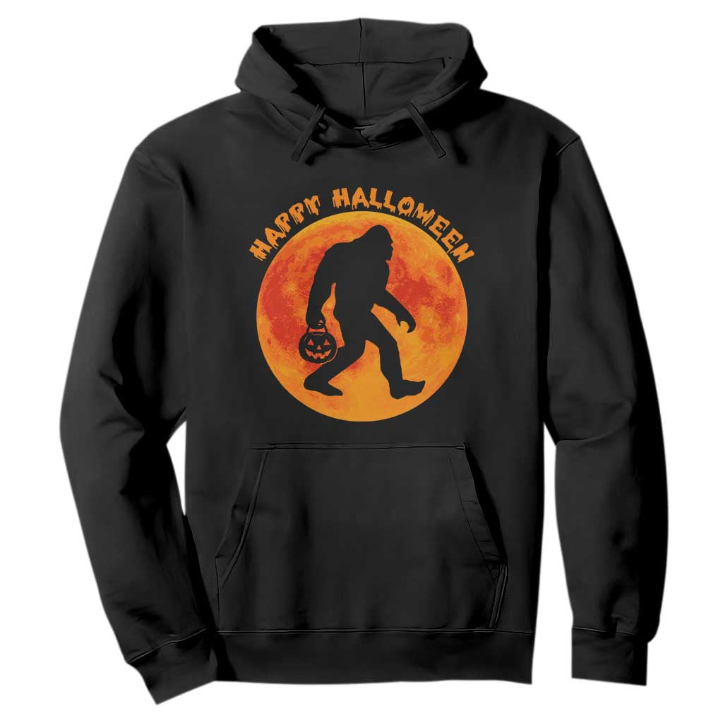 Funny Halloween Bigfoot Hoodie Sasquatch Full Moon Jack O Lantern TS11 Black Print Your Wear