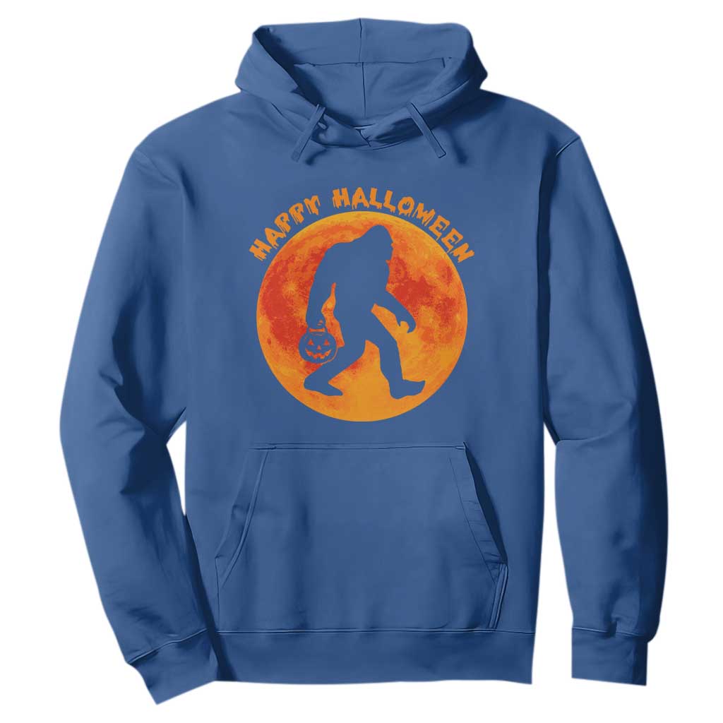 Funny Halloween Bigfoot Hoodie Sasquatch Full Moon Jack O Lantern TS11 Royal Blue Print Your Wear