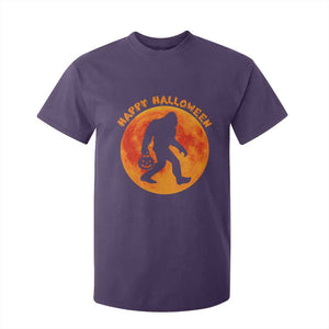 Funny Halloween Bigfoot T Shirt For Kid Sasquatch Full Moon Jack O Lantern TS11 Purple Print Your Wear
