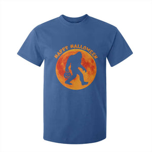 Funny Halloween Bigfoot T Shirt For Kid Sasquatch Full Moon Jack O Lantern TS11 Royal Blue Print Your Wear