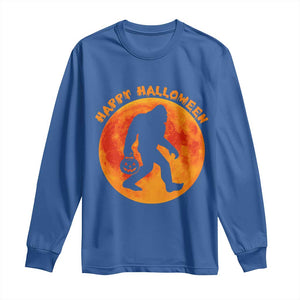 Funny Halloween Bigfoot Long Sleeve Shirt Sasquatch Full Moon Jack O Lantern TS11 Royal Blue Print Your Wear