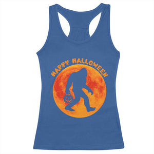 Funny Halloween Bigfoot Racerback Tank Top Sasquatch Full Moon Jack O Lantern TS11 Royal Blue Print Your Wear