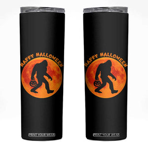 Funny Halloween Bigfoot Skinny Tumbler Sasquatch Full Moon Jack O Lantern TS11 Black Print Your Wear