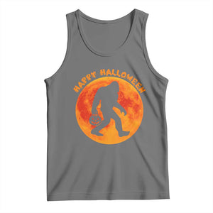 Funny Halloween Bigfoot Tank Top Sasquatch Full Moon Jack O Lantern TS11 Black Heather Print Your Wear