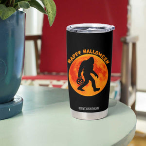 Funny Halloween Bigfoot Tumbler Cup Sasquatch Full Moon Jack O Lantern TS11 Print Your Wear