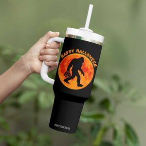 Funny Halloween Bigfoot Tumbler With Handle Sasquatch Full Moon Jack O Lantern TS11 Print Your Wear