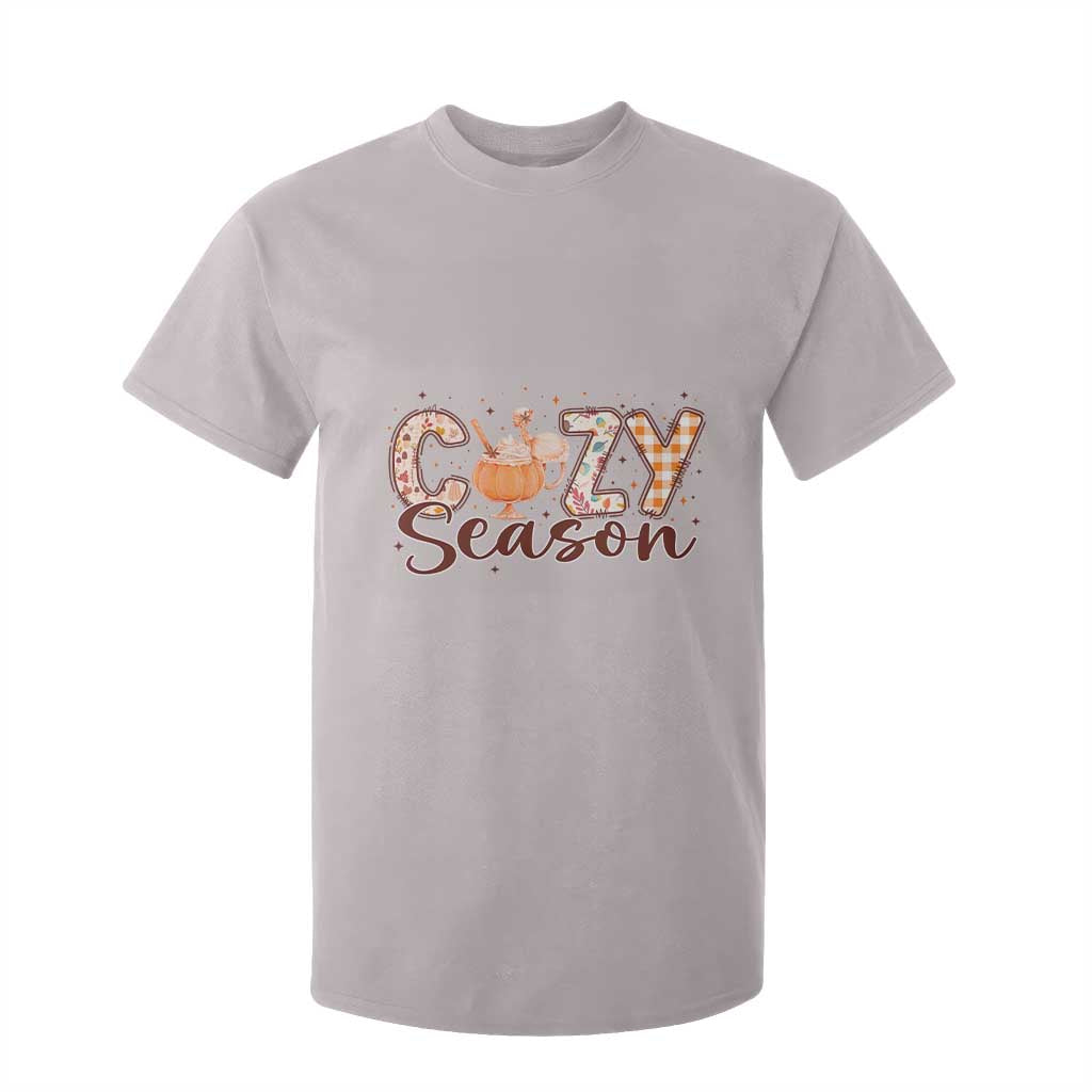 Cozy Season Thanksgiving T Shirt For Kid Autumn Pumpkin Spice Latte TS11 Ice Gray Print Your Wear