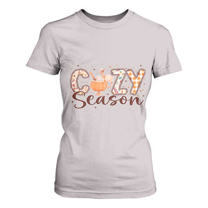 Cozy Season Thanksgiving T Shirt For Women Autumn Pumpkin Spice Latte TS11 Ice Gray Print Your Wear
