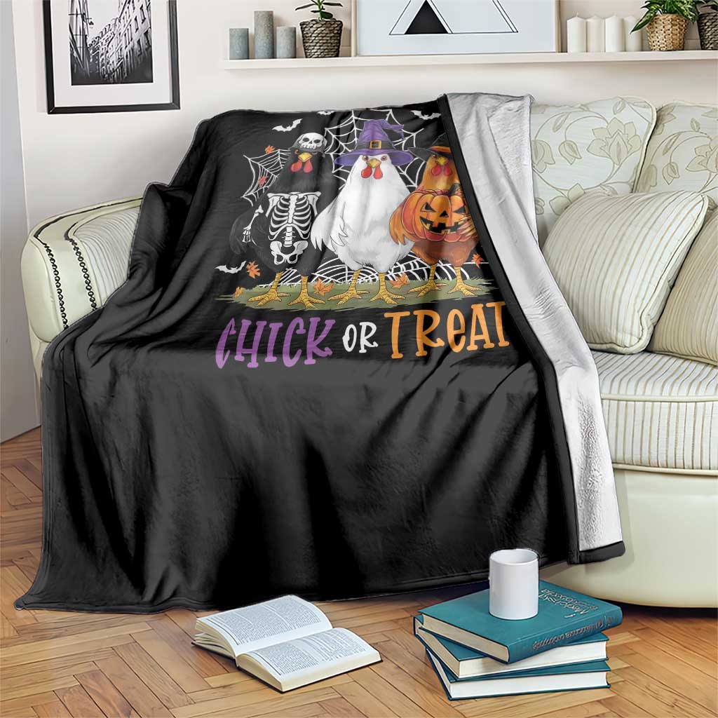 Funny Halloween Throw Blanket Chick Or Treat Chicken Farm Witches Skeleton TS11 Print Your Wear
