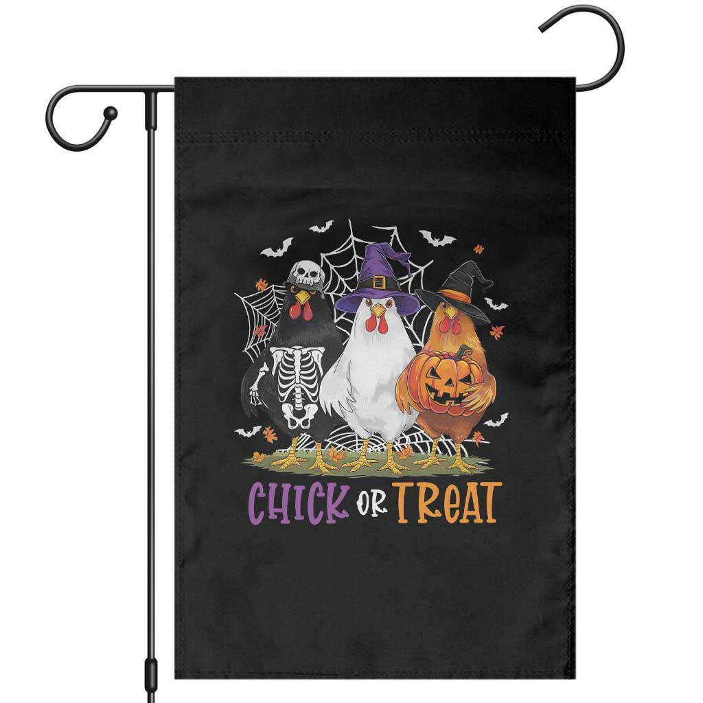 Funny Halloween Garden Flag Chick Or Treat Chicken Farm Witches Skeleton TS11 Black Print Your Wear
