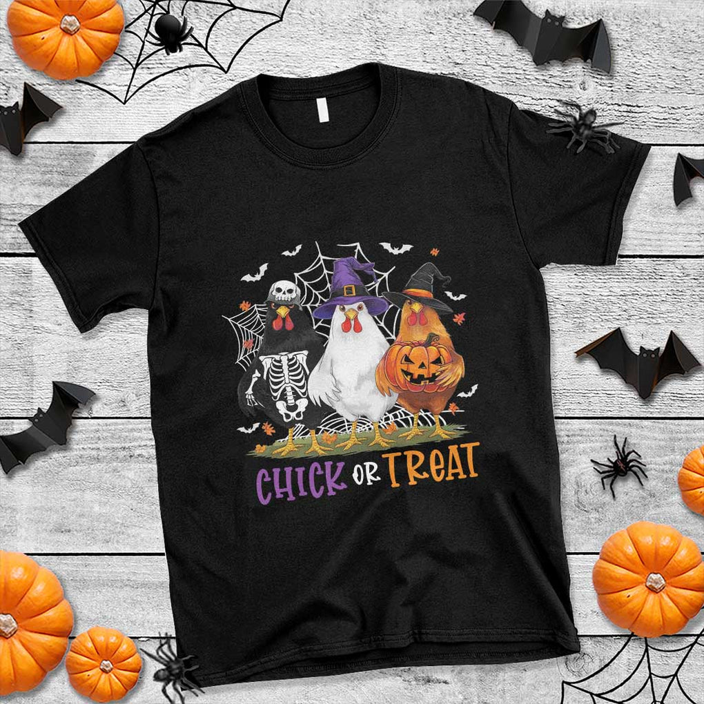 Funny Halloween T Shirt Chick Or Treat Chicken Farm Witches Skeleton TS11 Black Print Your Wear