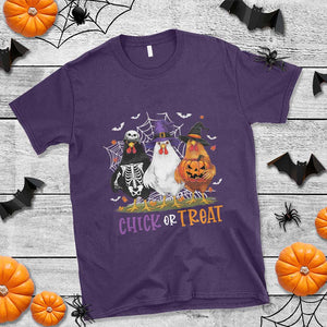 Funny Halloween T Shirt Chick Or Treat Chicken Farm Witches Skeleton TS11 Purple Print Your Wear